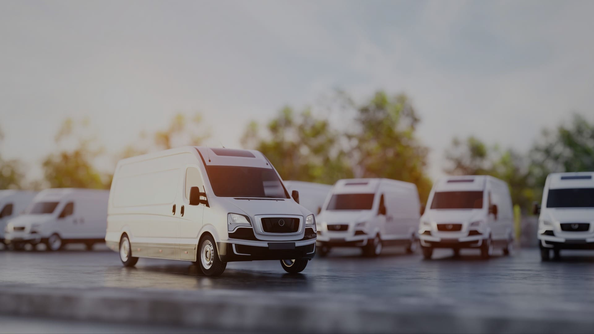 fleet vans in parking lot
