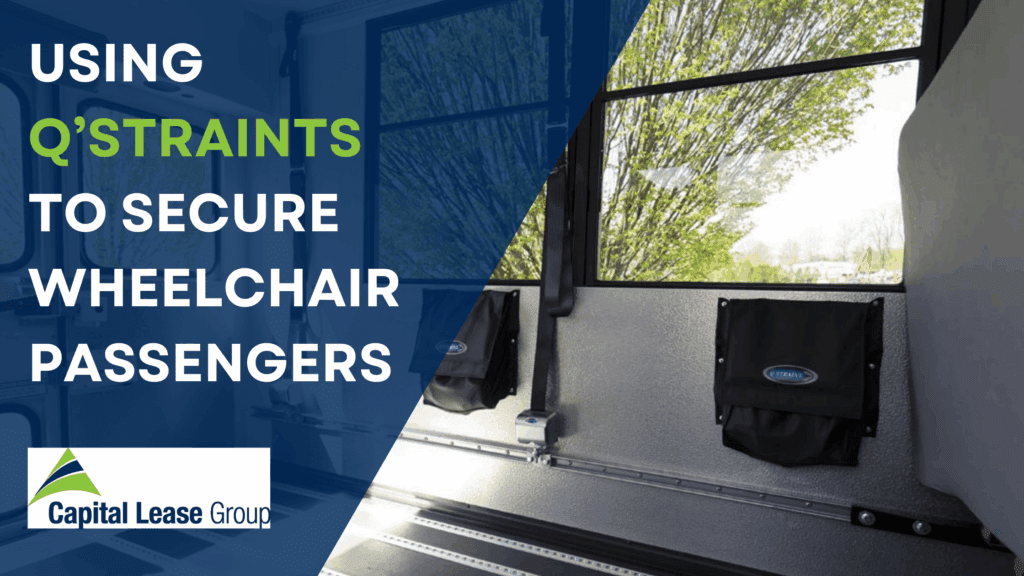 Interior of a van with L-Tracks on the floor for securing a wheelchair